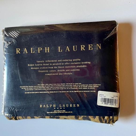 Ralph Lauren Twin Size Flat Sheet Aragon Leopard Pattern - new in package - Picture 2 of 2